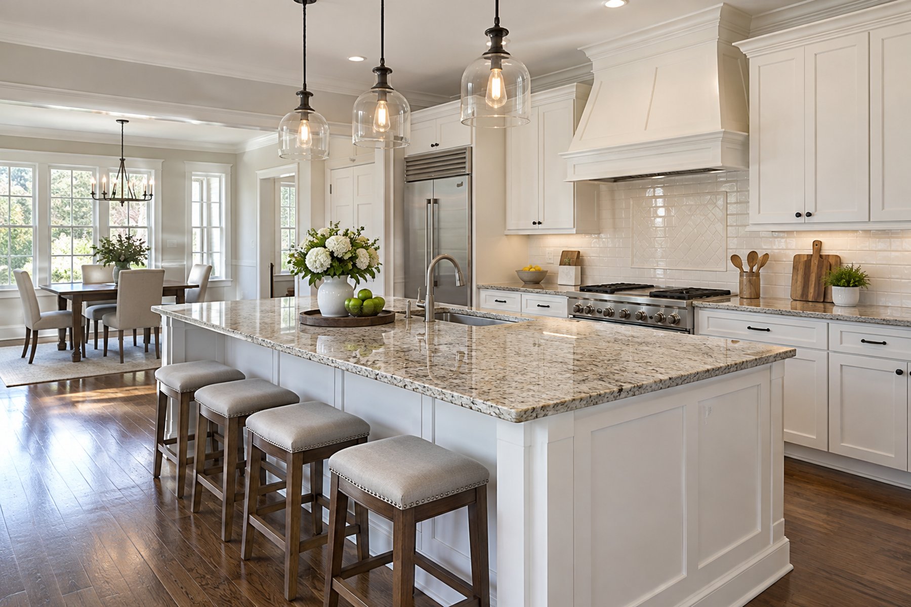 A bright kitchen, illustrative